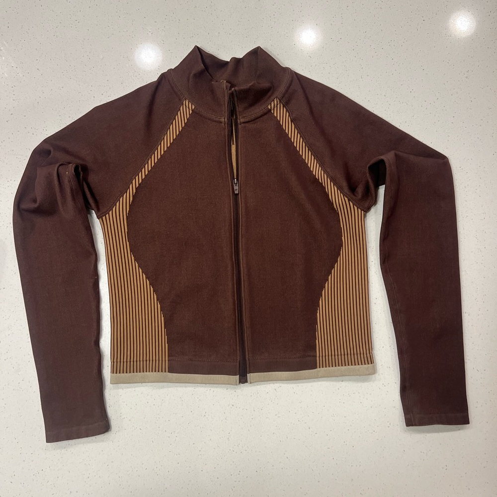 Fabletics Seamless Fusion Workout Jacket Compress… - image 1